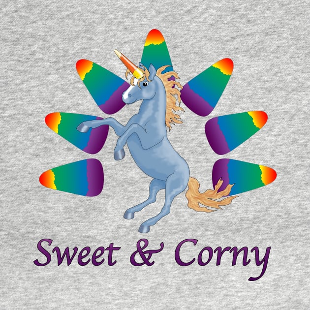 "Sweet & Corny" Unicorn Halloween Candy Design by StephJChild